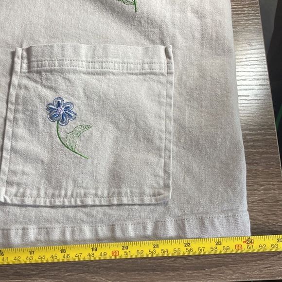 Womens 1X Vintage Denim & Co Tan Embroidered Floral boho Jacket - Picture 10 of 13